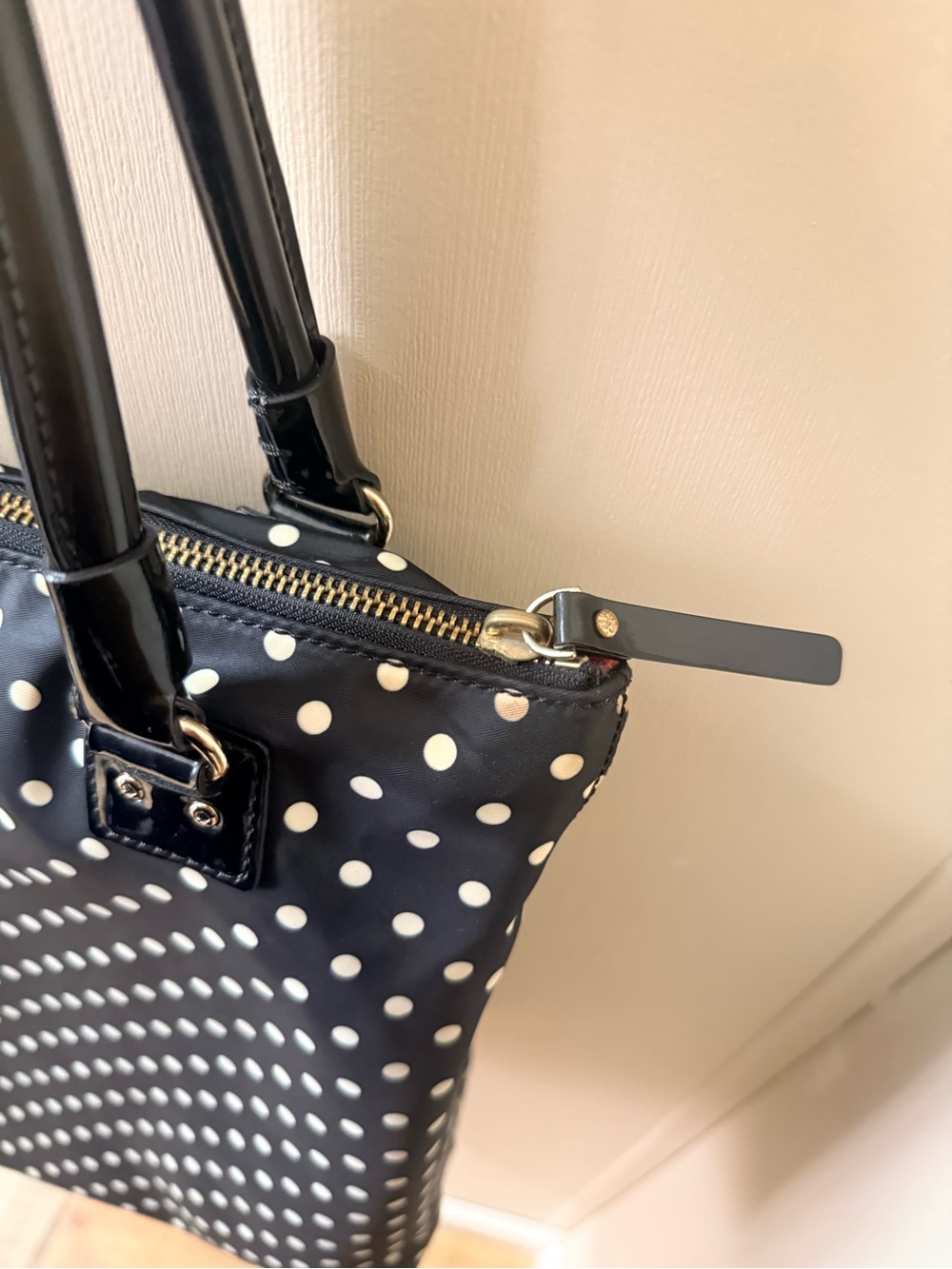kate spade Navy and White Polka Dot Tote - Picture 6 of 8